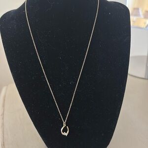 CZ Horshoe Charm Necklace